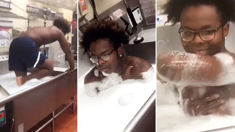 Employee Takes a Bath in Giant Kitchen Sink at Wendy’s Restaurant, Customers Enraged as Video Goes Viral
