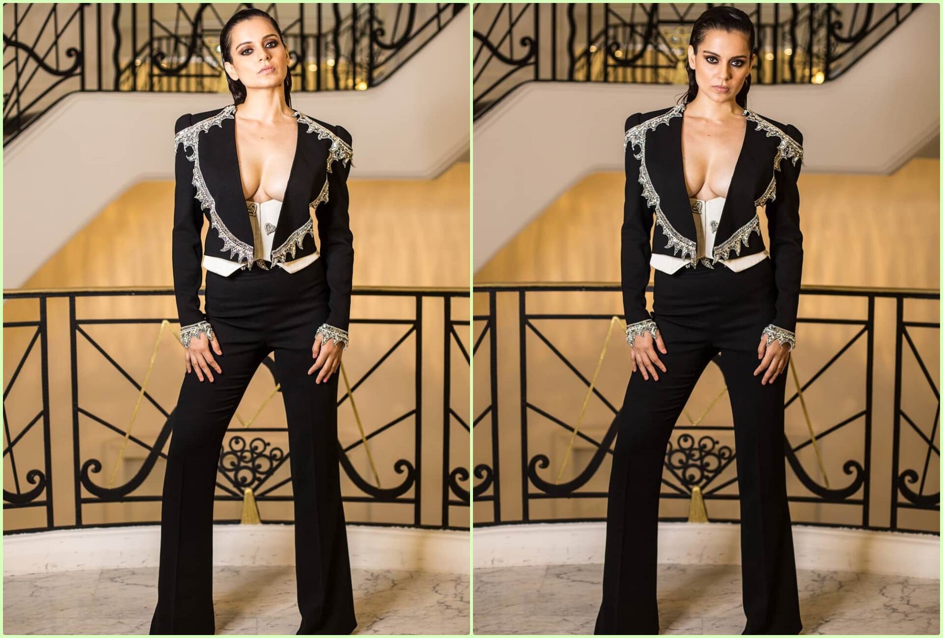 Kangana Ranaut Makes a Dramatic Entry in a Powersuit by Nedret Taciroglu / Nedo. Kangana Ranaut Makes a Dramatic Entry in a Powersuit by Nedret Taciroglu / Nedo.