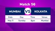 MI vs KKR, IPL 2019 Match 56 Preview: Kolkata Knight Riders&rsquo; Fate Hangs in Balance Ahead of Match Against Mumbai Indians