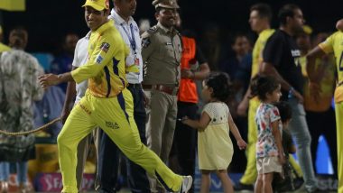 MS Dhoni Plays with Ziva & Gracia After CSK vs DC, Qualifier 2 (Watch Video)