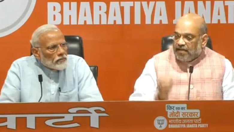 PM Narendra Modi Addresses 1st Press Conference in 5 Years, Amit Shah Answers All Questions on His Behalf PM Narendra Modi Addresses 1st Press Conference in 5 Years, Amit Shah Answers All Questions on His Behalf