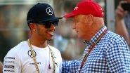 F1 Legend Niki Lauda Dies Aged 70: Five-Time World Champion Lewis Hamilton Pays Fitting Tribute to 'Bright Light' of His Life