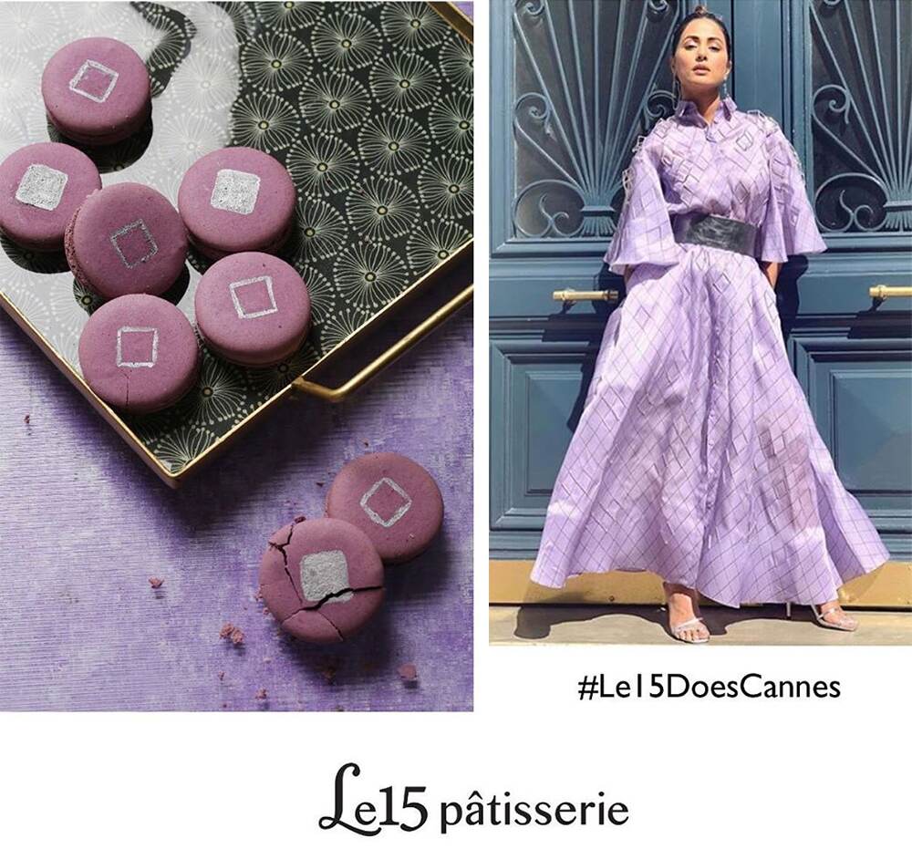 Pooja Dhingra made Lavendra macroons inspired by Hina Khan's look. Pooja Dhingra made Lavendra macroons inspired by Hina Khan's look.