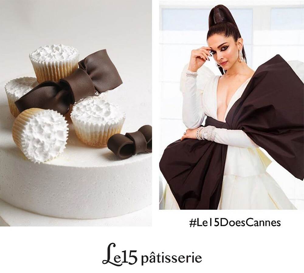 Deepika Padukone's Cannes dress interpreted into same coloured cupcakes. Deepika Padukone's Cannes dress interpreted into same coloured cupcakes.