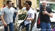 Veeru Devgan Funeral: Shah Rukh Khan, Sanjay Dutt, Sunny Deol, and Other Celebs Reach Ajay Devgn&rsquo;s Residence for the Last Rites