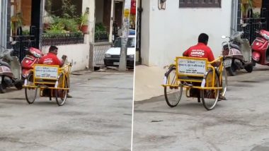 Differently-Abled Zomato Delivery Boy Going Viral for Delivering Food on His Tricycle; Twitterati Inspired and Motivated (Watch video)