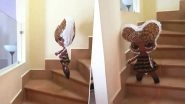 SCARY! Balloon Girl &lsquo;Walks&rsquo; Down the Steps, Stops and Stares at the Camera (Watch Spooky Video)