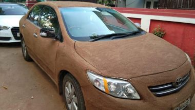 Ahmedabad Woman Smears Cow Dung on Car to Keep It Cool in the Summer Heat (View Pic)