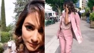 Cannes 2019: Hina Khan&rsquo;s First Pictures in a Pink Pantsuit Make Us Curious to See Her Red Carpet Look