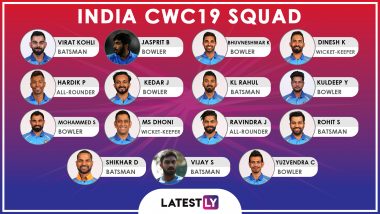 Team India at ICC Cricket World Cup 2019: Squad, Player Profiles of India National Cricket Team for CWC19