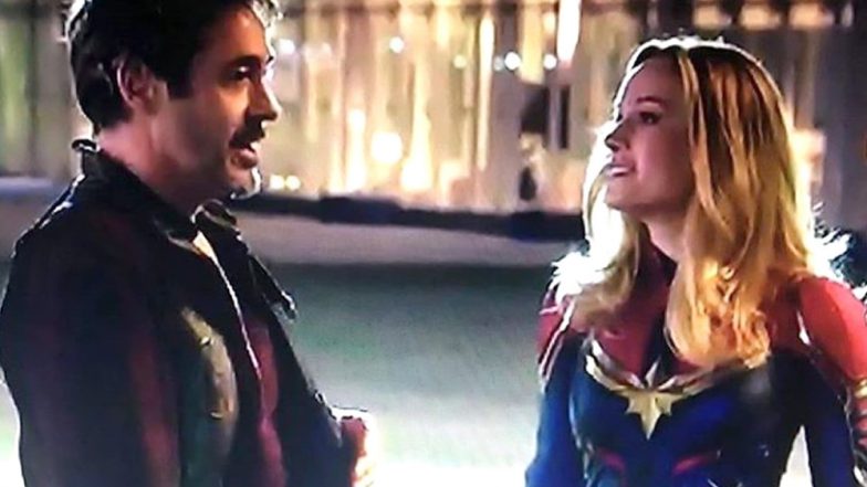 Wait, What? There Was a Scene Between Tony Stark and Captain Marvel That Was Cut Out? This BTS Still is Proof of That - See Pic!