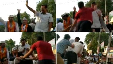 Arvind Kejriwal Slapped by Man During Roadshow in Delhi; Watch Video