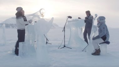 Climate Change Awareness: Musicians Play Instruments Made of Melted Ice at North Pole! (Watch Amazing Video)