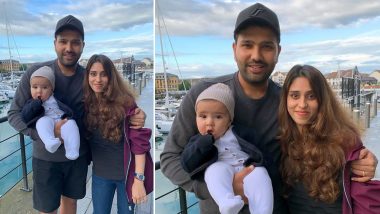 Rohit Sharma Shares Beautiful Picture of Daughter Samaira and Wife Ritika Sajdeh Ahead of IND vs AFG CWC 2019 Match, See Pic