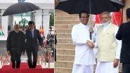 Narendra Modi Touched and Humbled As Presidents of Kyrgyzstan and Sri Lanka Hold Umbrellas for Him; See Pics
