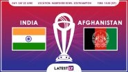 India vs Afghanistan, ICC Cricket World Cup 2019 Match Preview: IND Aim to Continue Winning Run Against AFG