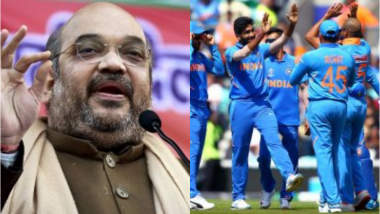 Amit Shah Congratulates Team India on Victory Over Pak in CWC 2019, Says 'Another Strike on Pakistan'