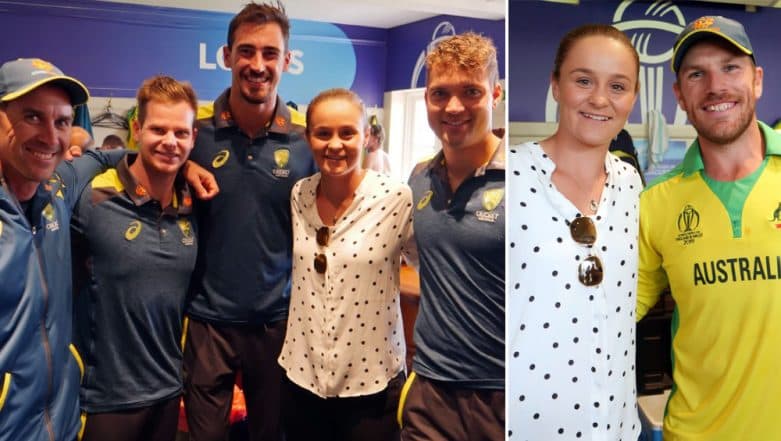 Australian Team Celebrate With World No. 1 Female Tennis Player Ash Barty After Defeating England in ICC CWC 2019 ENG vs AUS Match Australian Team Celebrate With World No. 1 Female Tennis Player Ash Barty After Defeating England in ICC CWC 2019 ENG vs AUS Match