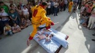 Baby Jumping Festival 'El Colacho' Takes Place in Spain, Men Dressed as Devils Jump Over Newborn Babies (Watch Video)