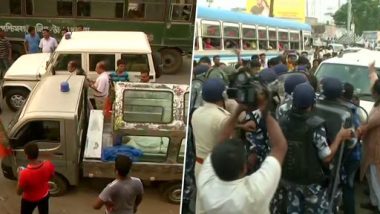 Basirhat Violence Row: MHA Seeks Report From West Bengal Governor, Police Stop BJP Leaders From Taking Remains of Deceased Workers to Party Office