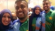 Ind Vs Pak ICC World Cup 2019: Indian-Pakistani Couple Spotted Wearing Customised Blue-Green Jerseys Rooting For 'Peace' (View Pic)