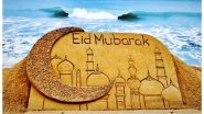 Eid Mubarak 2019 Images and Wishes: Sudarsan Pattnaik Creates Sand Art Wishing Eid; Twitterati Shares Eid al-Fitr Greetings