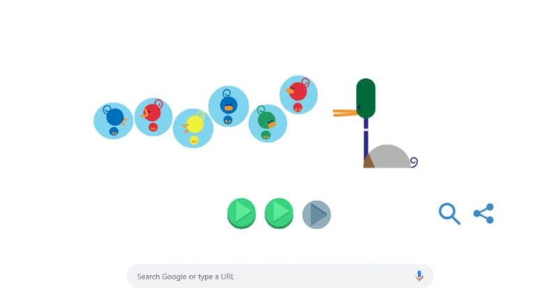 The Animated Doodle Shows a Father Along With His Kids