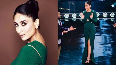 Kareena Kapoor Khan's Diva Look in Bottle Green Thigh-High Slit Gown Will Capture Your Heart Instantly! View Pics