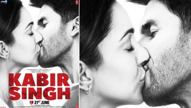 Kabir Singh New Poster: Shahid Kapoor and Kiara Advani Share a Passionate Kiss in Their Intense Love-Story