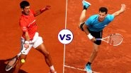 Novak Djokovic vs Dominic Thiem, French Open 2019 Semi-Final Live Streaming: Get Free Live Telecast Online, Match Time in IST and Channel Details in India