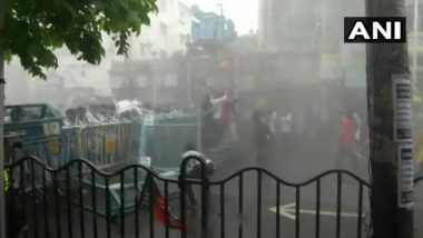 West Bengal: BJP Protest March Against TMC in Kolkata Turns Violent, Police Resort to Tear Gas, Water Cannons and Baton Charge