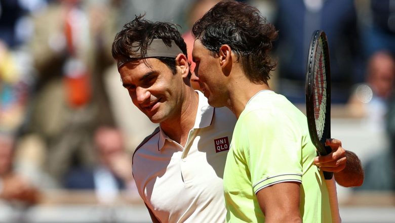 Nadal converted his third break point chance with a forehand winner off a Federer smash.