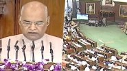 President Ram Nath Kovind Addresses Joint Session of Parliament; From Modi Govt's Welfare Policies to Balakot Air Strikes, Here Are Highlights Of His Speech