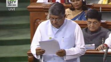Lok Sabha Passes Bill to Extend Reservation to SCs, STs in Legislatures; Ravi Shankar Prasad Says Quotas Will Never Be Removed