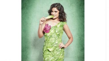 Richa Chadha Celebrates Food Safety Week! Actress Wears a Dress Made Up of Leaves - View Pic