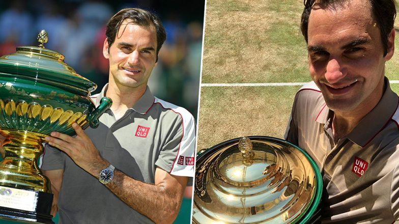 Roger Federer Poses With Halle Open 2019 Trophy, Shares Selfie to Mark Record 10th Title; Check Interesting Caption!