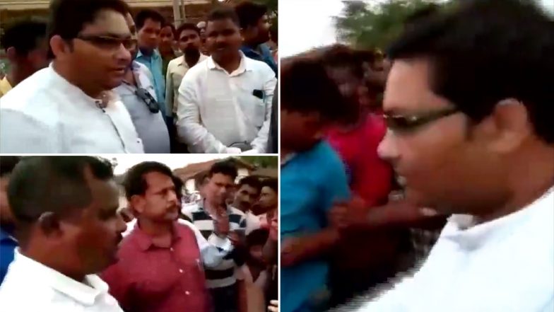 BJD MLA Saroj Kumar Meher Forces PWD Engineer to Do Sit-Ups in Public for Poor Quality of Roads in Odisha’s Bolangir; Watch Video