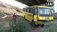 School Bus on Way to Lovely Professional University Falls Off PAP Flyover on Jalandhar-Amritsar Highway, Students Escape with Minor Injuries
