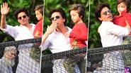 Shah Rukh Khan Follows The Custom, Waves To His Fans Outside Mannat on The Occasion of Eid - View Pics