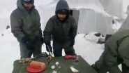Indian Soldiers in Siachen Break Eggs With Hammer; Video Showing Their Tough Life in Minus Temperatures Go Viral