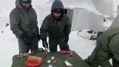 Indian Soldiers in Siachen Break Eggs With Hammer; Video Showing Their Tough Life in Minus Temperatures Go Viral