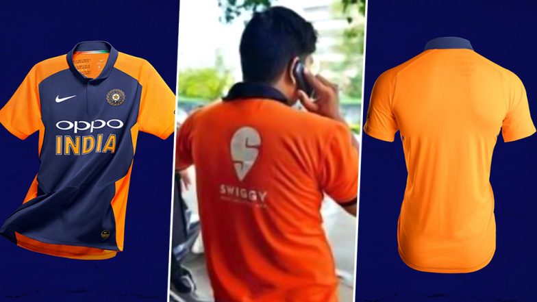 Team India’s New ‘Orange’ Away Kit Revealed: Twitter Goes Crazy With ‘Kesari’ Memes to Swiggy ‘Inspired’ Jersey Taunts, Read Hilarious Reactions