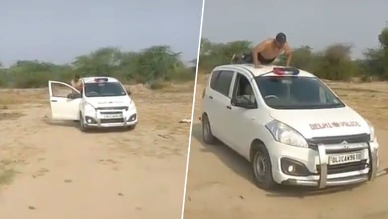 TikTok Video of Shirtless Man Doing Stunt on Delhi Police Car Goes Viral TikTok Video of Shirtless Man Doing Stunt on Delhi Police Car Goes Viral