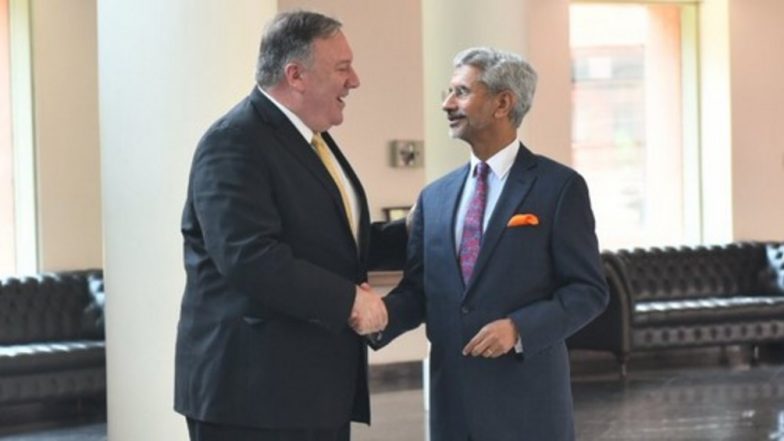 India-US Joint Statement: EAM S Jaishankar, US Secretary of State Mike Pompeo Discuss Terrorism, Defence, Iran and Other Bilateral Issues