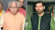 Vikas Chaudhary Murder Case: Manohar Lal Khattar Questions Congress Leader's Character, Claims Personal Enmity Led to His Killing in Faridabad