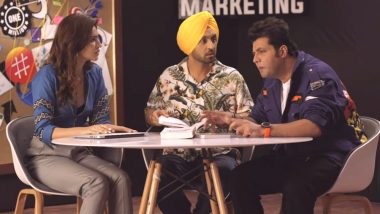 Arjun Patiala: Ahead of the Film's Trailer Release Tomorrow, Kriti Sanon, Diljit Dosanjh and  Varun Sharma Discuss Whacky Marketing Ideas (Watch Video)