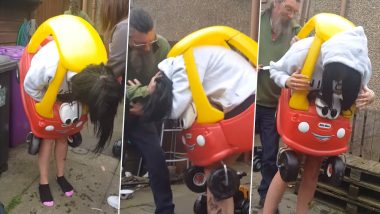 Scotland Woman Gets Herself Stuck in a Toy Car While Playing, Funny Video of Her Rescue Goes Viral