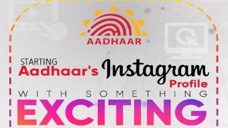 Aadhaar Now on Instagram: UIDAI Debuts on Photo-Sharing Social Media Site Promising 'An Exciting New Offering' Aadhaar Now on Instagram: UIDAI Debuts on Photo-Sharing Social Media Site Promising 'An Exciting New Offering'