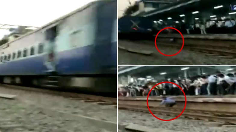 Asangaon Railway Station Scare: Man Survives Despite Being Stuck Between Platform And Moving Train; Watch Shocking Video!