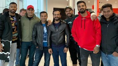 Injured Shikhar Dhawan Along With MS Dhoni and Other Team India Members Enjoys Salman Khan's Bharat Movie in England (See Pic)